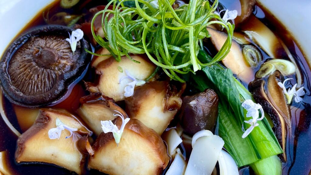 Yumbah Greenlip Abalone, Masterstock and Shiitake Mushrooms
