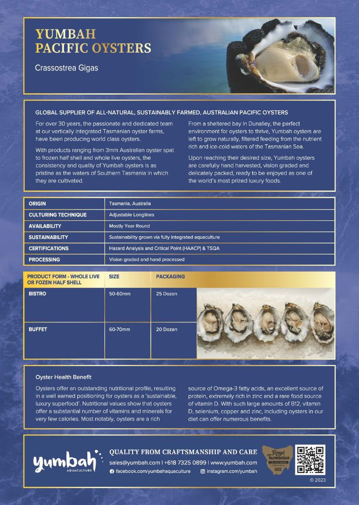 Yumbah Pacific Oysters Brochure thumbnail