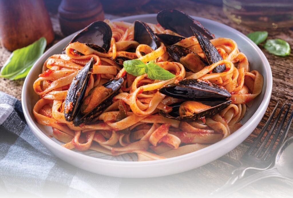 Mussels with Parsley & Linguine